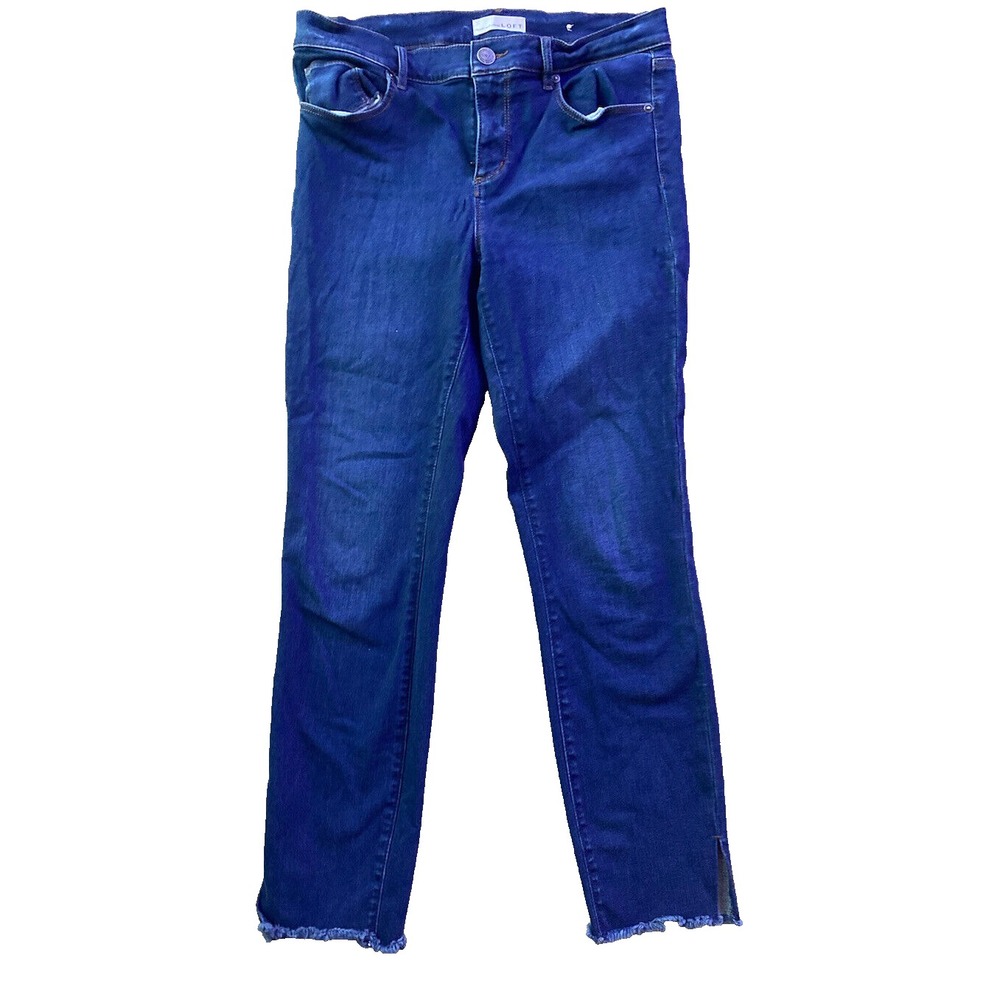 Women's Loft the Skinny Mid Rise Jeans with Raw Hem, size 29/8